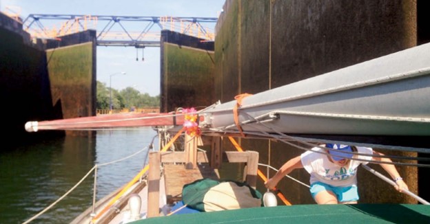 boat traveling through canal