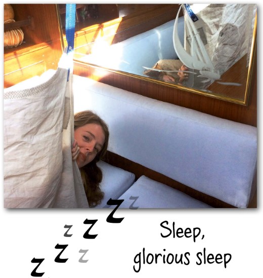 woman sleeping on boat