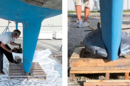 cutting off the bottom of a sailboat keel