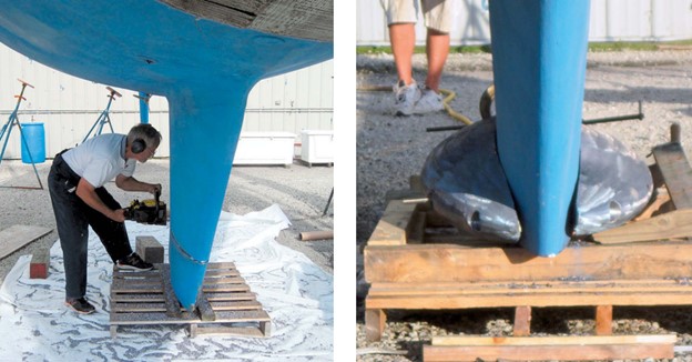 cutting off the bottom of a sailboat keel