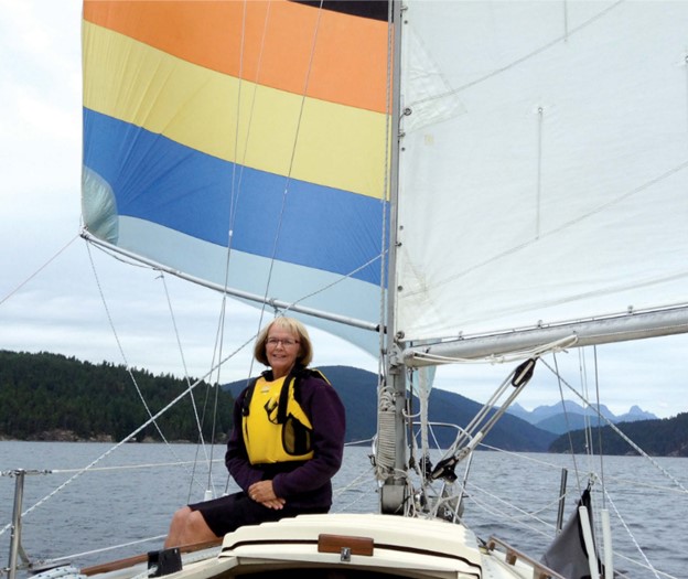 woman smiling on boat