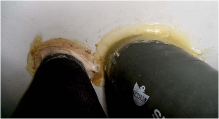 caulking around hoses