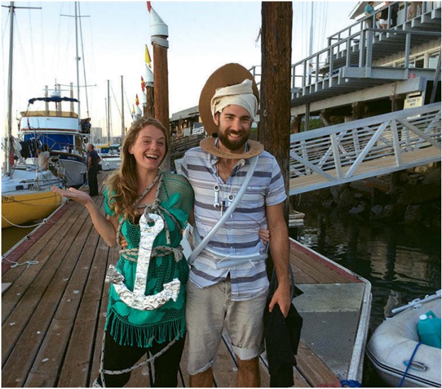 couple in halloween costumes