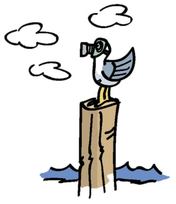 illustration of a bird with a gas mask
