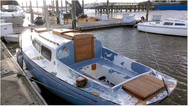 boat prepped for paint