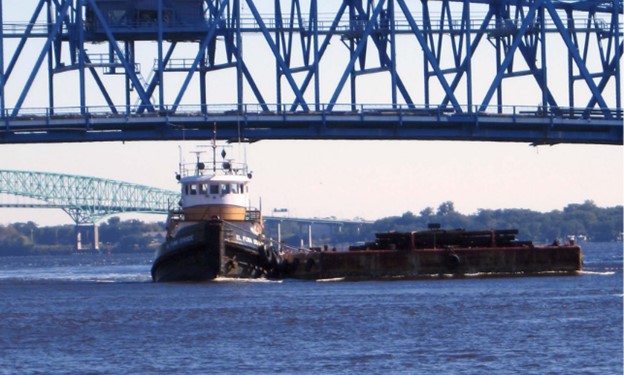 boat with a side-tow