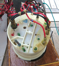 The back of Nine of Cups’ tachometer, which David calls an oldie but goodie.