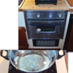 Dean’s single-element induction cooktop lets him keep his cool while his supper sizzles, and it’s small enough to stow easily.