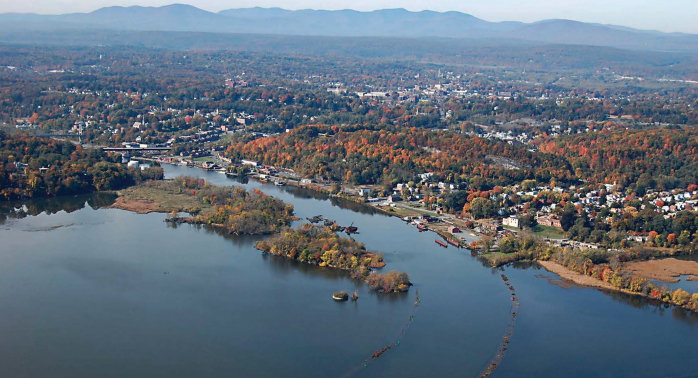 Rondout Creek, on the west side of the Hudson River, is a sheltered haven, but after rainfall in the distant mountains it can present trouble for the unwary navigator.