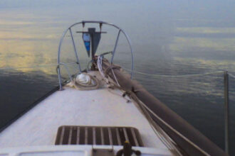 As Matt and Penny, Brian’s volunteer delivery crew, set out early on the morning of day two, the weather on Lake Erie looked ominous.