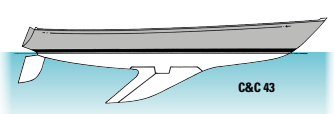 In the swept keel on the C&C 43, the trailing edge was an iron casting that helped support the cast-lead-ballast leading edge.
