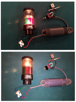 With the switch flipped in one direction, the tricolor is illuminated, above. Flipping it the other way turns on the anchor light, below. Using this wiring system it’s not possible to have both on at the same time, which is a good thing.