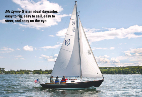 Ms Lynne G is an ideal daysailer: easy to rig, easy to sail, easy to steer, and easy on the eye.