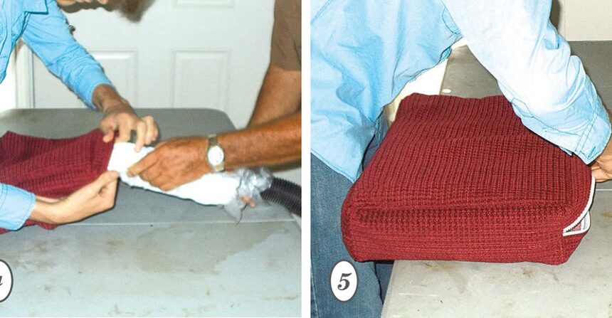 fitting foam in cushion cover
