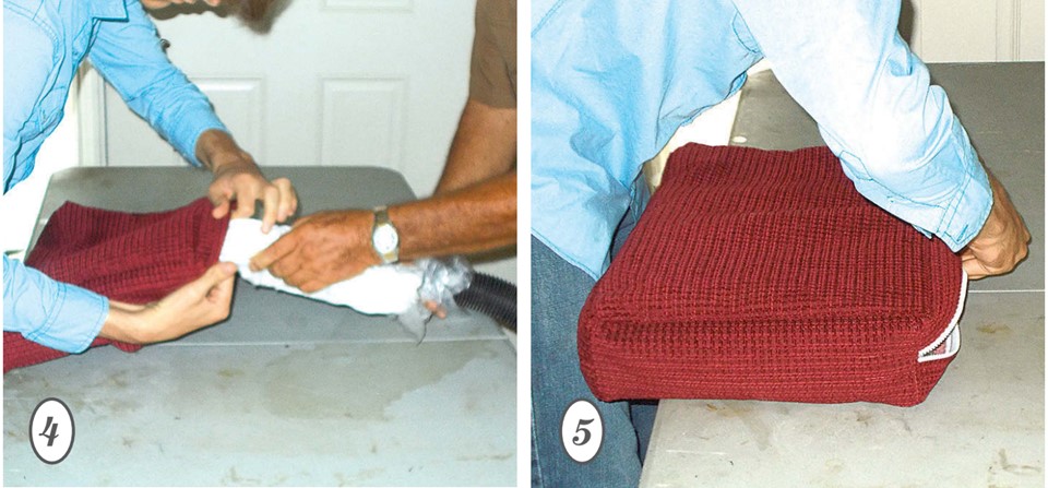 fitting foam in cushion cover