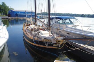 The Caledonian, a scaled-down replica of a Revolutionary War-era vessel, is a reenactor ship. Her website listing says she made $20,000 taking part in celebrations in the Great Lakes that marked the bicentennial of the War of 1812.