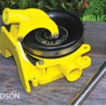 Resplendent in fresh paint, Glyn’s 37-year-old bilge pump looks brand-new.