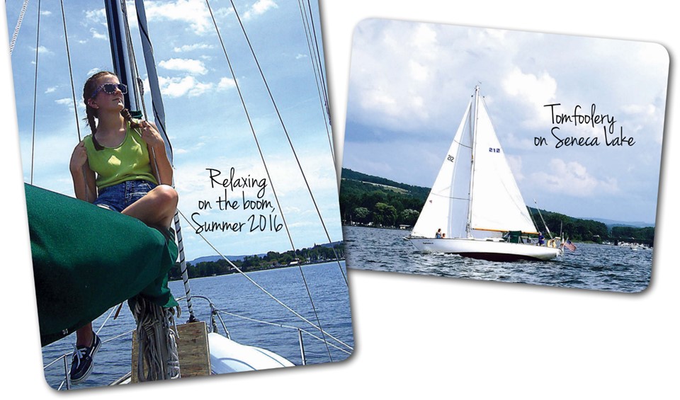 Katie relaxing on a sailboat