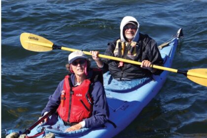 man and woman in kayak