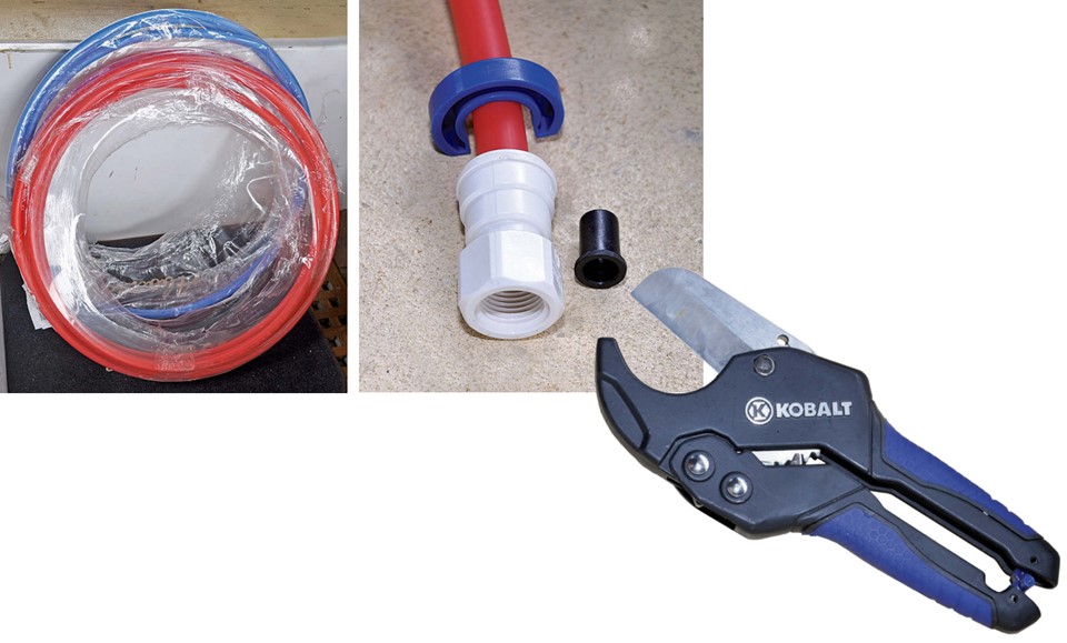 PEX pipe and tool