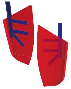 Evan created a 3-D computer model of the rudder’s shape.