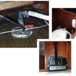 To enable him to operate the hard-to-reach inlet valve from within the head compartment, Andy attached a throttle cable to the handle, top left. It’s connected to an outboard motor control unit, at left, mounted close to the marine toilet where it’s visible and easily operable, above.