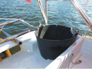 Bucket that the snake was under