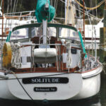 When Clark isn’t sailing her, Solitude spends her time in Deltaville, Virginia, in the company of boats of all types, ages, materials, and purposes.