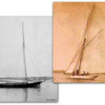Whistle Wing, above, a 19th-century British cutter type is a far cry in design from White Wings, her American sloop contemporary, at left.
