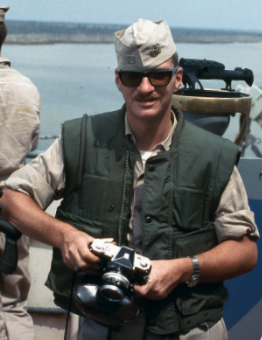 1968 or so — Jerry on the bridge of an LST in the Mekong Delta, Vietnam