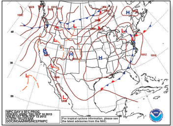 A day 3 map shows predicted conditions 72 hours into the future.