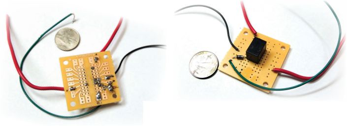 Cliff assembled his relay circuit on a breadboard, at left and above. As well as making a tidy job by holding the components in place, it left his hands free for soldering. The schematic on the facing page shows the whole circuit.