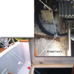 Ingenuity and a length of light line turned a broken gearshift cable into a hiccup instead of a cruise killer. Pull the sail slide for forward, the red ball for reverse.