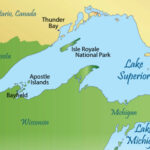 Part of a map of the Great Lakes