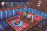 Painting of boat interior