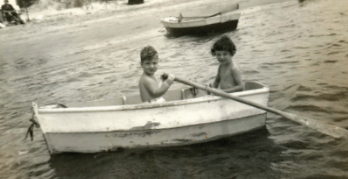 Jerry, age 5 or so, taking a date (we forget who) for a tour of the bay
