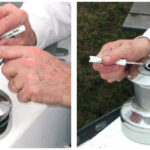 Most winches are designed so they can be serviced in situ by anyone with a little mechanical aptitude. The trick is not to lose any parts, like the circlip that secures the drum on this Lewmar winch, above. Removing it takes a steady hand and a watchful eye.