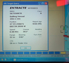 Entr'acte's vessel information as it appears on the display on a large passenger vessel.