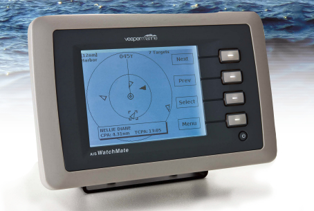 A stand-alone receive-only AIS display, above, shows headings of transmitting vessels and their relative positions, taking much of the stress out of close encounters at sea.