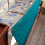 Petrea’s leecloths are full length and easy to set up and take down, above.
