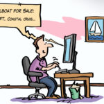 Illustration of putting the boat for sale online