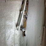 The offending chainplate (inside a locker) was not going to hang on much longer, upper left, and a repair was urgently needed.