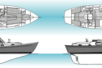 Diagram of two differing Chris-Craft 35s