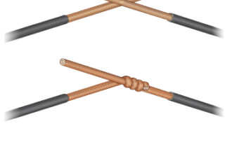 Prior to making a soldered splice, wrap the two wires together.