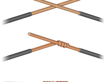 Prior to making a soldered splice, wrap the two wires together.