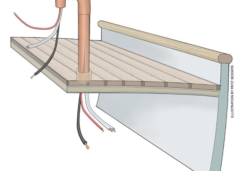 Illustration of a through deck gooseneck