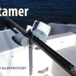 damp towel under rudder handle