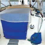 Cliff’s bug screen drapes over the hatch and is held down by fishing weights.