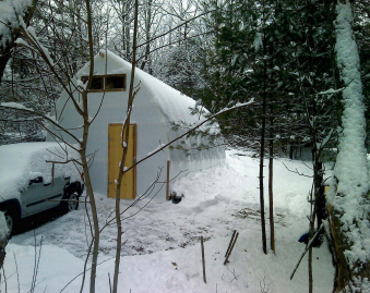 Matt built a Stimson shed in his yard so he could work through winter.