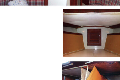 A much brighter and warmer interior was Mike’s reward for the time and effort he put into the headliner replacement, at top. The old headliner was yellowing around the edges and generally showing signs of its age throughout, middle. Removing the old headliner, staple strip, and foam insulation was easy, at right, but removing the hundreds of staples left behind took a bit longer — approximately 40 hours.